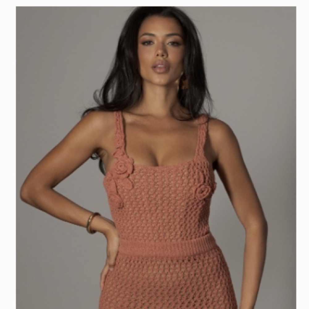 Terra Cotta Beachside Crochet Bustier